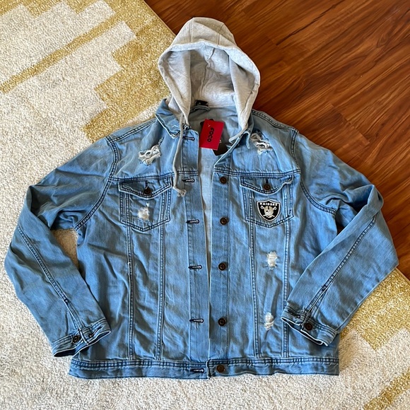 NWT NFL Las Vegas Raiders Denim Jacket - Picture 4 of 11